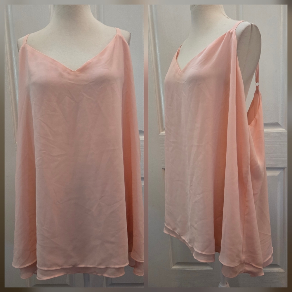 Torrid Blouse Tank Top Pastel Pink Blouse Size 5 5X Flaw?